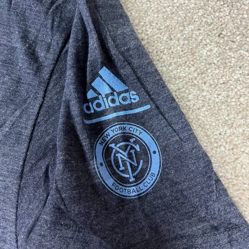 Adidas Mens Large Blue New York City FC Short‎ Sleeve Soccer Performance Tee NWT